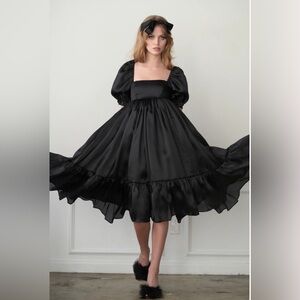 Selkie Caviar Silk Satin Organza French